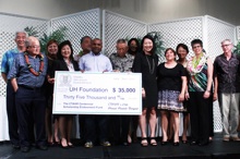 Check presentation at 2013 CTAHR Awards Banquet